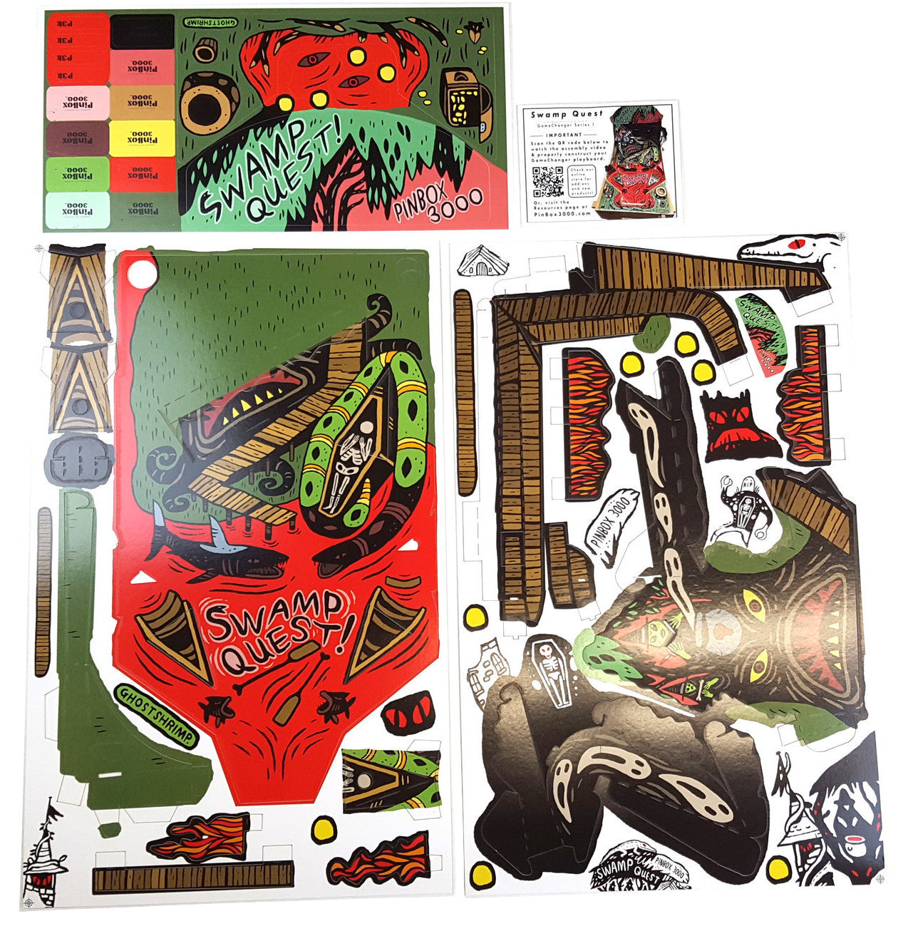 Swamp Quest card stock and stickers